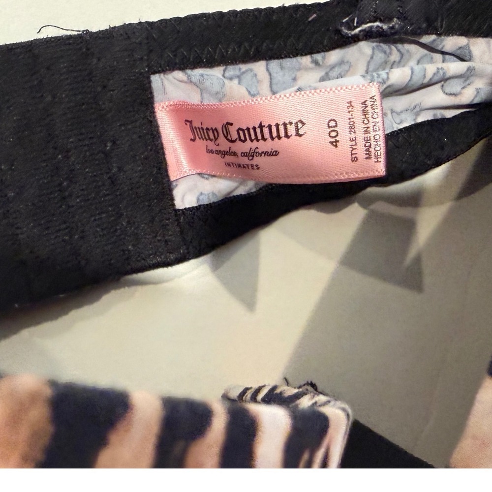 Juicy Couture Intimates Leopard Print Push Up Bra 40D Brown Black 2801-134 - Picture 3 of 8